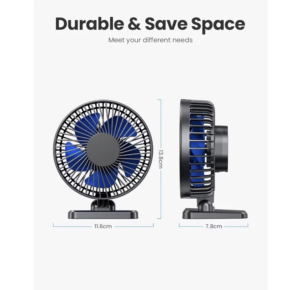 Adjustable Tilt USB Powered Mini Desk Fan