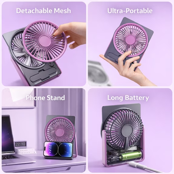 Foldable USB Rechargeable Desk Fan