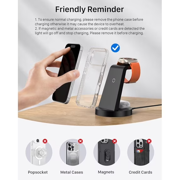 3-in-1 Multi Device Wireless Charging Station